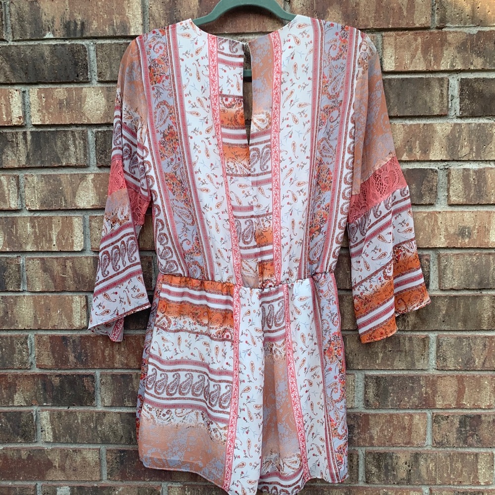 Bcbgeneration Printed Lace Insert Romper - image 8